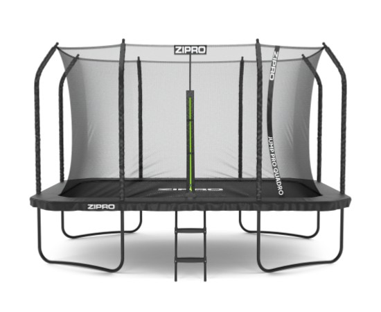 Trampolina ogrodowa premium z siatką wewnętrzną Jump Pro Quadro 8x12FT 252x374 cm