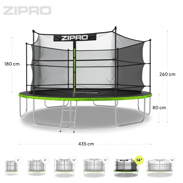 Trampolina ogrodowa Jump Pro z siatką wewnętrzną 14FT 435cm -