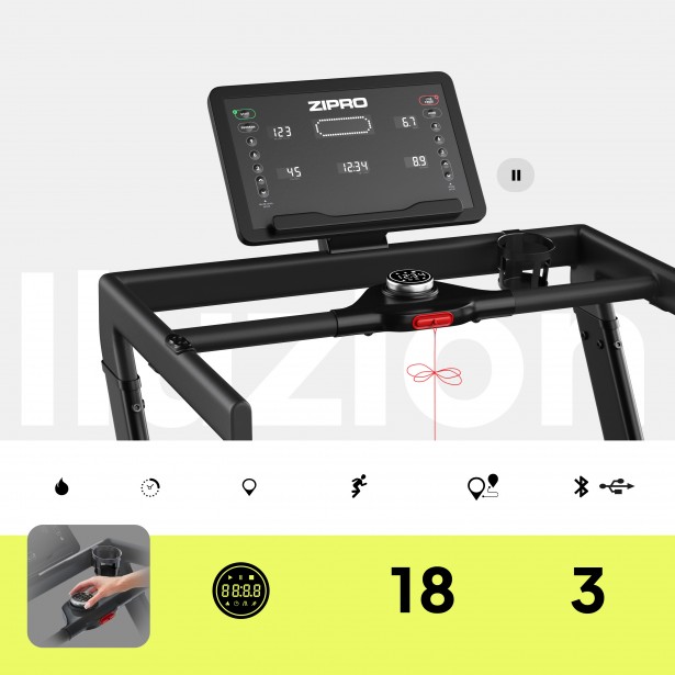Bieżnia elektryczna Zipro Iluzion V2 – 20 km/h, 15 poziomów